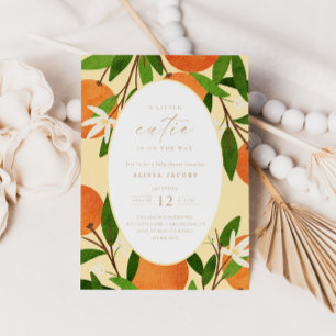 Invitation Un petit amour Baby Shower jaune neutre moderne
