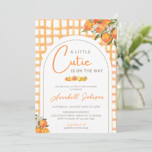Invitation Un petit amour est en route Fête de bébé orange