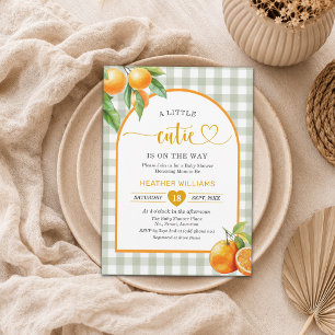 Invitation Un petit amour est en route Fête prénatale oranges