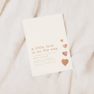 Invitation Un petit amour est sur le chemin Baby shower de co