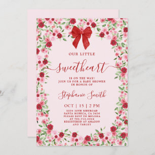 Invitation Un petit amour est sur le chemin Baby shower Girl