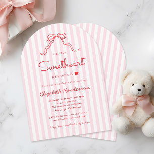 Invitation Un Petit Arc De Chérubin Rose Baby Shower