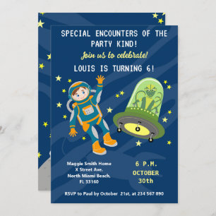 Invitation Un petit astronaute rêve fête d'anniversaire