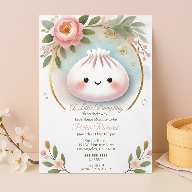 Invitation Un petit Baby shower à l'effusion avec des fleurs (Créateur téléchargé)