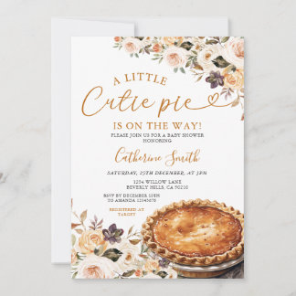 Invitation Un petit Baby shower à tarte Cutie Citrouille auto