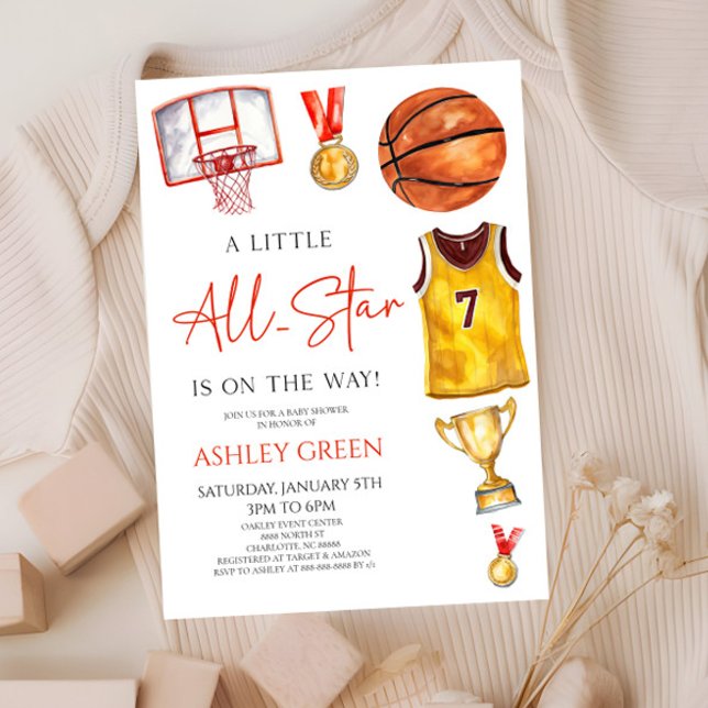 Invitation Un Petit Baby shower All-Star De Basketball (Créateur téléchargé)