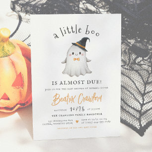 Invitation Un Petit Baby shower Boo Cute Halloween Boy