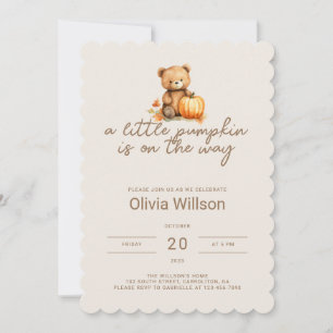 Invitation Un petit Baby shower Citrouille d'Halloween