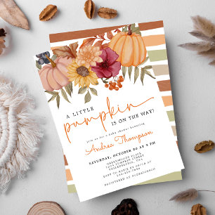 Invitation Un Petit Baby shower Citrouille Floral D'Automne U