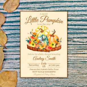 Invitation Un Petit Baby shower Citrouille Sucré