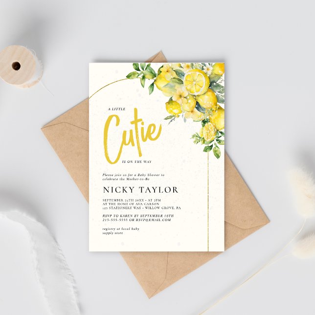 Invitation Un petit Baby shower Citrus Citron Cutie (Créateur téléchargé)