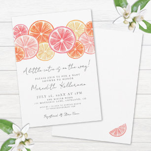 Invitation Un petit Baby shower Citrus minimal Cutie