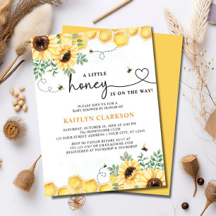 Invitation Un petit Baby shower d'abeilles de tournesol miel