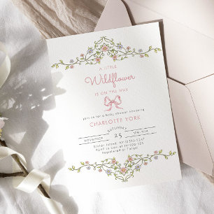 Invitation Un petit baby shower d'arc de jardin Fleur sauvage