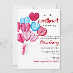 Invitation Un petit baby shower de ballons amoureux