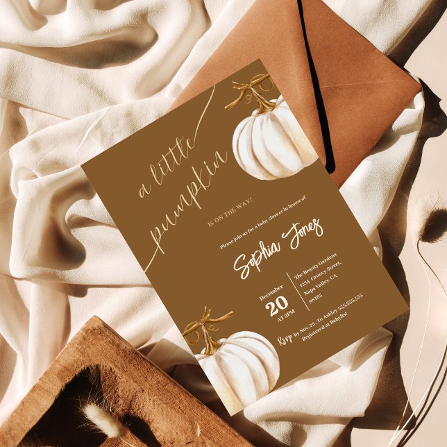 Invitation Un petit baby shower de boho de l'automne Citrouil (Créateur téléchargé)