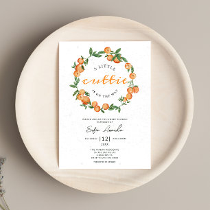 Invitation Un Petit Baby shower De Cadre Cercle Orange Cutie