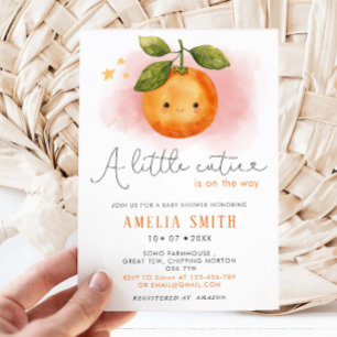 Invitation Un petit Baby shower de clémentine orange Cutie