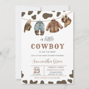 Invitation Un petit Baby shower de cowboy