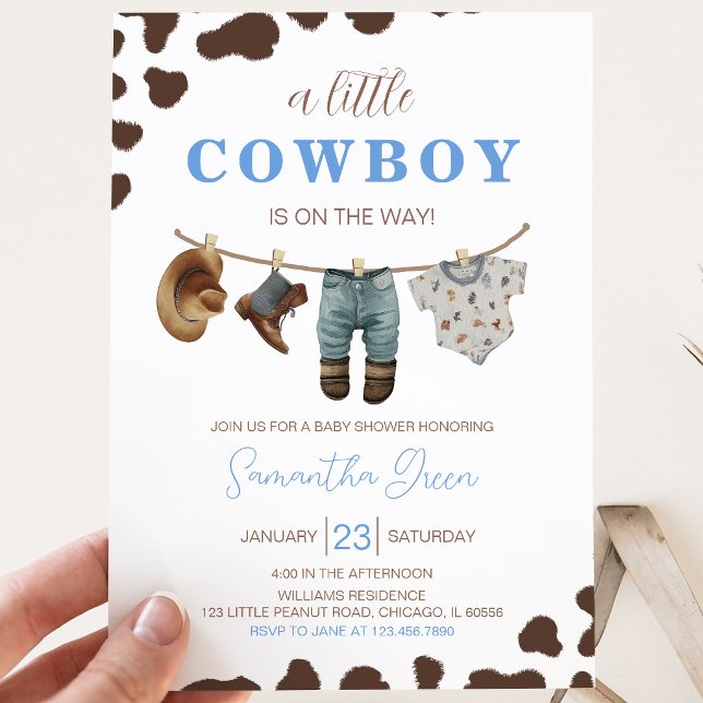 Invitation Un petit Baby shower de cowboy (Créateur téléchargé)
