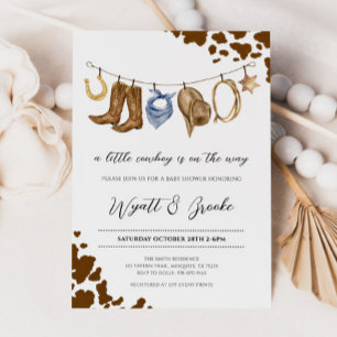 Invitation Un petit Baby shower de cowboy