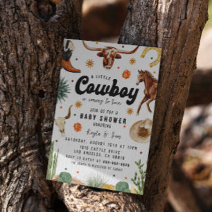 Invitation Un petit Baby shower de cowboy