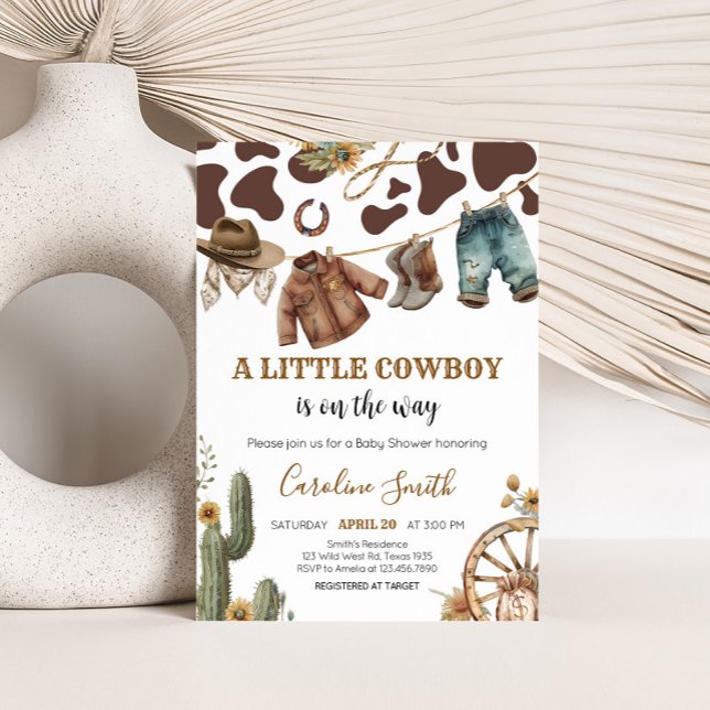 Invitation Un petit Baby shower de cowboy (A Little Cowboy Rodeo Baby Shower Invitation)