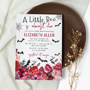 Invitation Un Petit Baby shower De Fleurs D'Halloween Boo