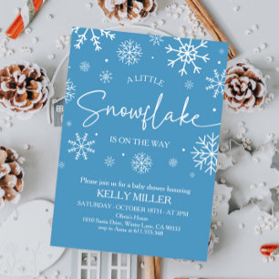 Invitation Un petit Baby shower de flocon de neige