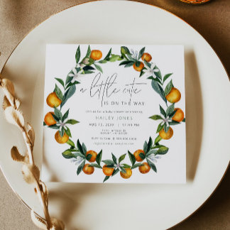Invitation Un Petit Baby shower De Fruits Orange Citrus Cutie