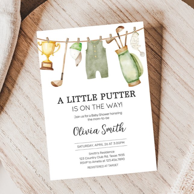 Invitation Un Petit Baby shower De Golf De Putter (Gender Neutral Golf Baby Shower Invitation
)