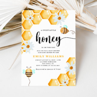 Invitation Un petit Baby shower de miel doux