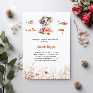 Invitation Un petit Baby shower de pastèque Sweetie chiot