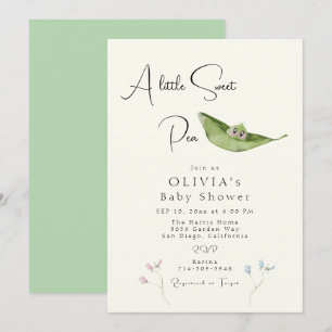 Invitation Un Petit Baby shower De Pois Sucré