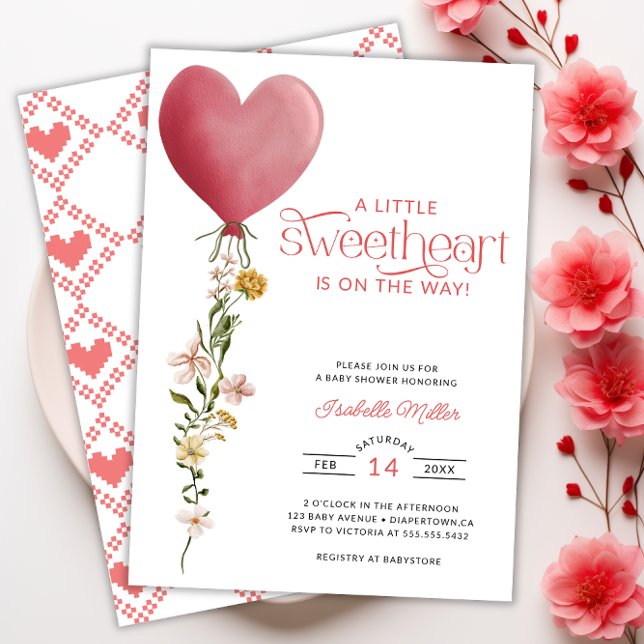 Invitation Un petit Baby shower de Saint-Valentin (A Little Sweetheart Valentine Baby Shower Invitation)
