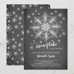 Invitation Un petit Baby shower de tableau de bord de neige