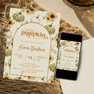 Invitation Un petit baby shower de tournesol citrouille