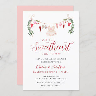 Invitation Un petit Baby shower de Valentine un peu amoureuse