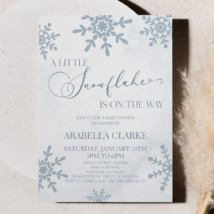 Invitation Un petit Baby shower de Wonderland Winter Flocon d