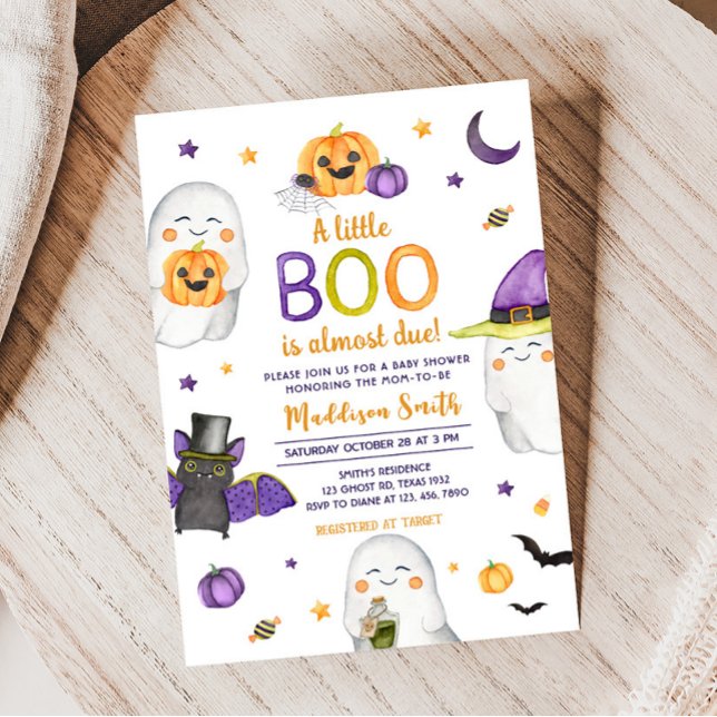 Invitation Un petit Baby shower d'Halloween fantôme (Halloween Baby Shower Invitation)