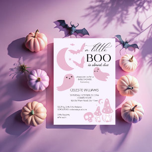 Invitation Un petit baby shower d'Halloween rose pastel