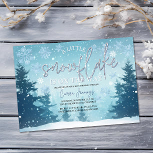 Invitation Un petit Baby shower d'hiver de flocon de neige
