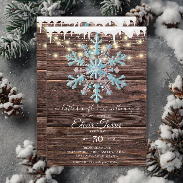 Invitation Un petit Baby shower d'hiver rustique (Créateur téléchargé)