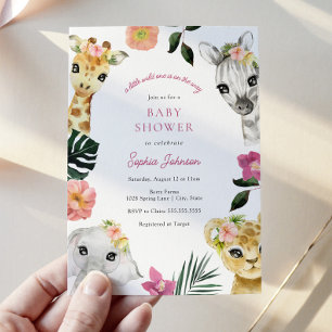 Invitation Un Petit Baby shower Fille Une Jungle Un Peu Sauva