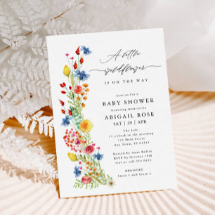 Invitation Un Petit Baby shower Fleur sauvage, Meadow Fleur s