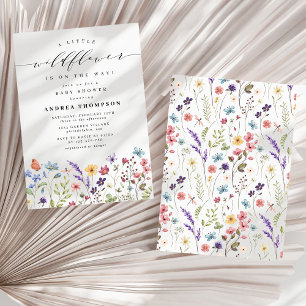 Invitation Un petit Baby shower Floral Fleur sauvage
