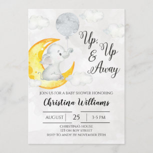 Invitation Un petit Baby shower gris neutre vers le haut et v