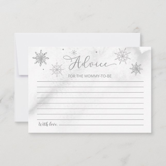 Invitation Un petit Baby shower gris Snowflake (Devant)