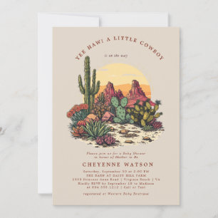 Invitation Un petit Baby shower occidental Cowboy