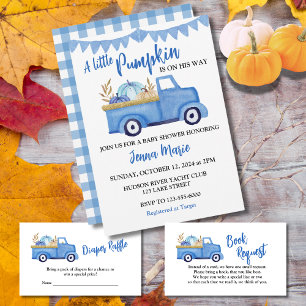 Invitation Un petit Baby shower Rustic Citrouille
